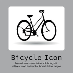 Bike icon, Bicycle icon, Bycicle logo, Bicycle vector silhouette on a flat button vector.