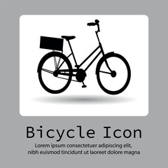 Bike icon, Bicycle icon, Bycicle logo, Bicycle vector silhouette on a flat button vector.