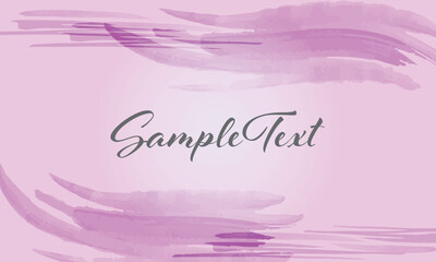 Watercolor purple paint frame background with copy space. Vector illustration.