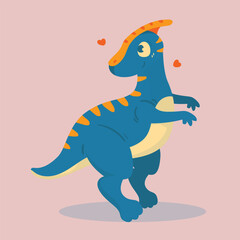 Cute Dinosaur Parasaurolophus