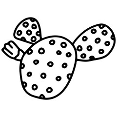 a cute cactus line art