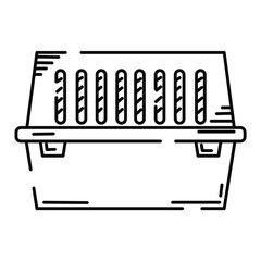 Isolated sketch of a pet transportation box icon Vector