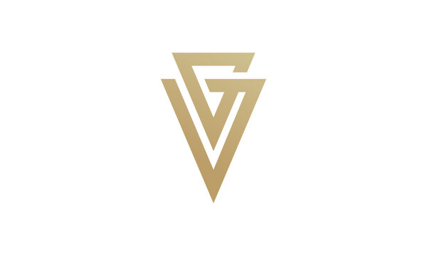 Minimal elegant monogram art logo. Outstanding professional trendy awesome artistic VG GV initial based Alphabet icon logo. Premium Business logo on flat background