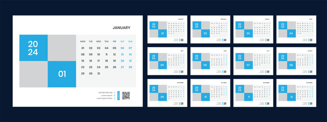 Desk Calendar Template 2024