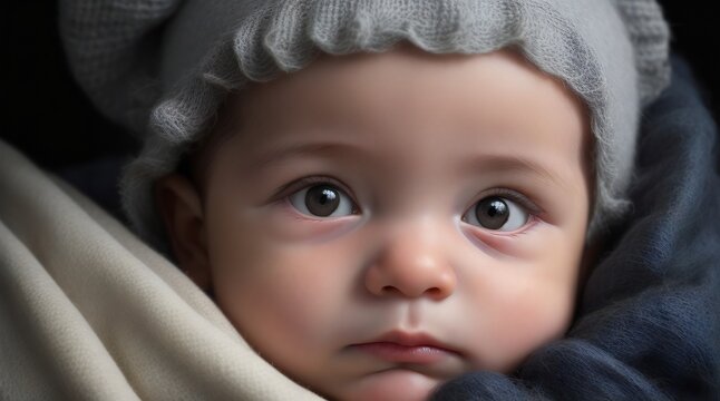 Adorable Portrait of a Precious Newborn Baby