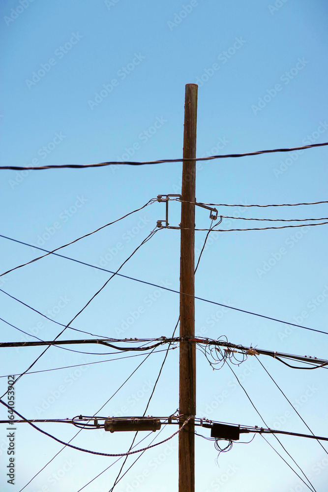 Wall mural Title: Electricity Pylon and Blue Sky