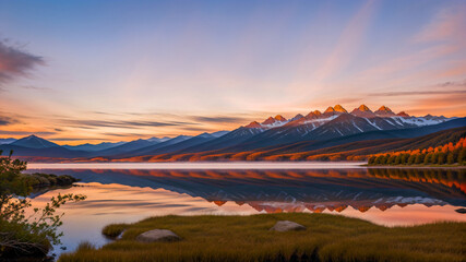 sunset in the mountains