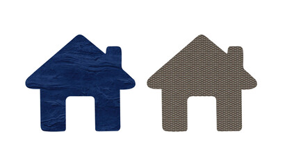 home icon blue green symbol wooden house
