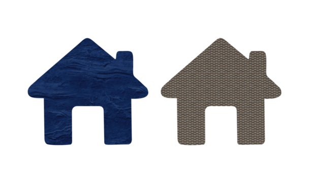 home icon blue green symbol wooden house