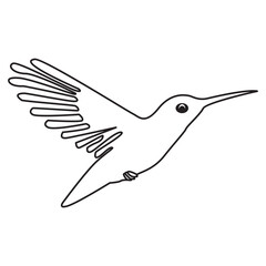 Single line bird drawing of flying up vector illustration