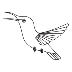 Single line bird drawing of flying up vector illustration