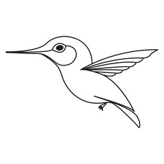 Fototapeta premium Single line bird drawing of flying up vector illustration