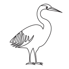 Single line bird drawing of flying up vector illustration