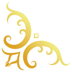 Gold vintage baroque corner ornament retro pattern antique style acanthus. Decorative design element filigree calligraphy. You can use for wedding decoration of greeting card and laser cutting.