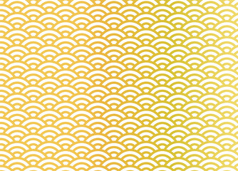 日本文様の和柄「青海波」金箔　背景素材