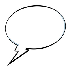 Isolated empty comic speech bubble chat Vector