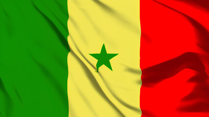 セネガルの国旗がはためいています。