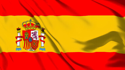 スペインの国旗がはためいています。