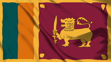 スリランカの国旗がはためいています。