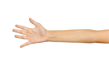 girl hand and arm reaching for something