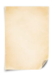 Fotobehang Old page corner curl or old empty sheet of paper with rolled edges. Png transparency © POSMGUYS