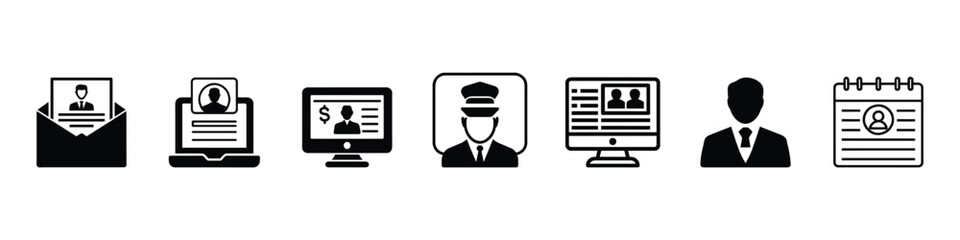 Hiring Vector Line Icon, employee hiring icon symbol concept, Search job vacancy icon in flat style. Resume vector line design single isolated icon