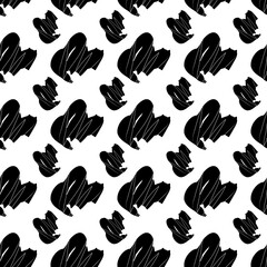 Obraz na płótnie Canvas White background with black elements, black and white abstract. Vector seamless pattern abstraction grunge. Background illustration, decorative design for fabric or paper. Ornament modern new