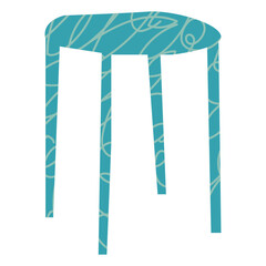 Chair silhouette with scribble pattern