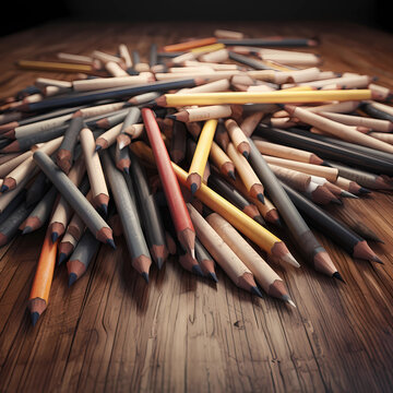 pencils on a table