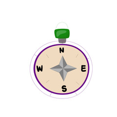 Simple compass for direction illustration