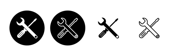 Repair tools icon set. tool icon vector. setting icon vector. Wrench and screwdriver. support, Service
