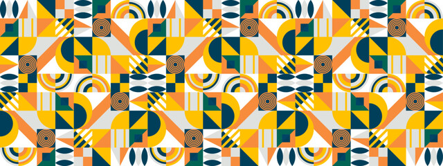 vector flat mosaic horizontal banners set