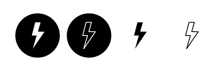 Lightning icon set. electric icon vector. power icon. energy sign