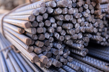 Housing Construction. Steel Reinforcement Bars rebar