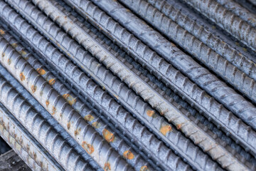 Housing Construction. Steel Reinforcement Bars rebar