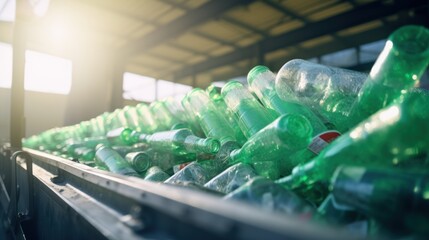 Fototapeta Recycle plastic bottle, garbage industry. obraz