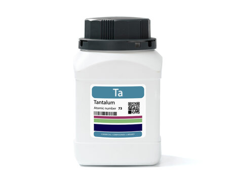 Tantalum chemical element with the symbol Ta