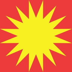 Sun in square flat illustration