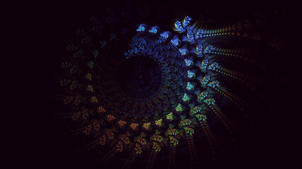 3D manual rendering abstract round light background