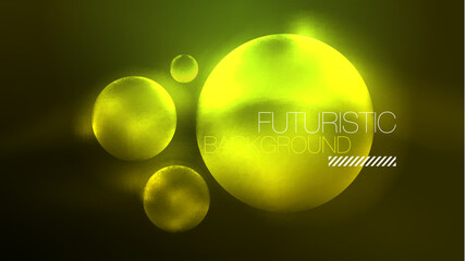 Neon glowing circles, magic energy space light concept, abstract background wallpaper design