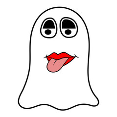 funny halloween,boo ghost funny face, red lips,smile,emotion