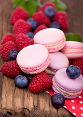Macaroon on a wooden background