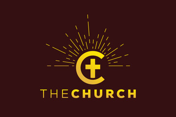 Trendy and Professional letter C church sign Christian and peaceful vector logo design