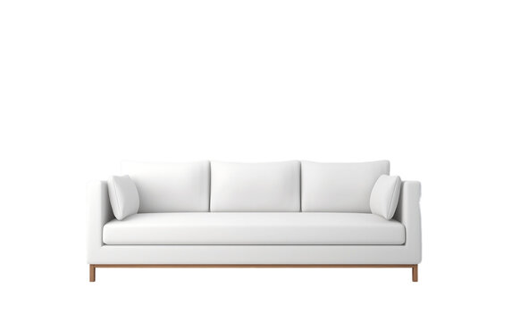 White Sofa on white transparent background