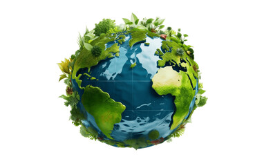 Earth Globe on white transparent background