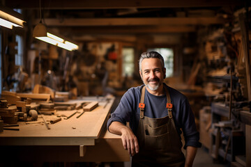 portrait of male carpenter in workshop
