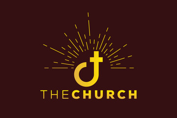 Fototapeta premium Trendy and Professional letter D church sign Christian and peaceful vector logo design