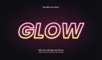 Neon Glow Editable Text Effect