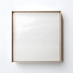 Generative KI brauner leerer Holzrahmen an wei&szlig;er Wand