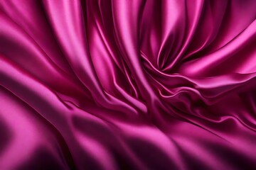 Obraz premium Closeup of rippled magenta color satin fabric cloth texture background